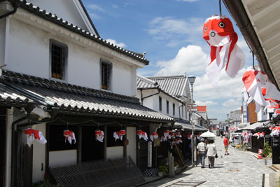 White wall townscape (Yanai City old town Kanaya district traditional buidling preservation area)